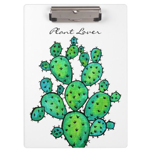 Prachtige Waterverf Prickly Cactus Klembord (Voorkant)