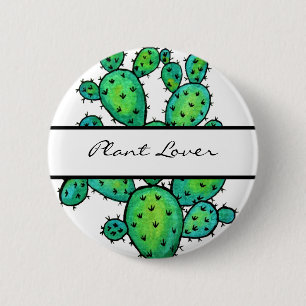 Prachtige Waterverf Prickly Cactus Ronde Button 5,7 Cm