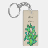 Prachtige Waterverf Prickly Cactus Sleutelhanger (Voorkant Links)