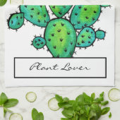 Prachtige Waterverf Prickly Cactus Theedoek (Gevouwen)