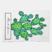 Prachtige Waterverf Prickly Cactus Theedoek (Horizontaal)