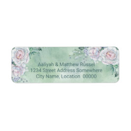 Prachtige Waterverf Roos Etiket