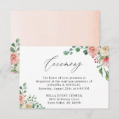 Prachtige Waterverf Roos Floral bruiloft ceremonie Informatiekaartje (Voorkant / Achterkant)