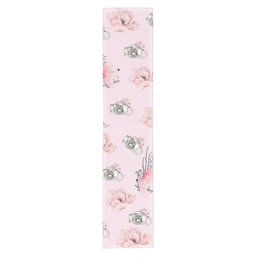 Prachtige waterverf Roos Korte Tafelloper (Voorkant)