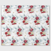 Prachtige waterverf roos met winterstaarten cadeaupapier (Vlak)