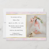 Prachtige Waterverf Roze geboorteaankondiging Kaart (Voorkant)