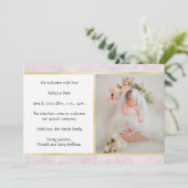 Prachtige Waterverf Roze geboorteaankondiging Kaart (Staand voorkant)