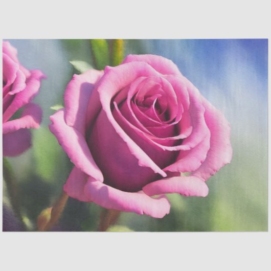 Prachtige Waterverf Roze Roze Modern Collectie Tissuepapier (Voorkant)