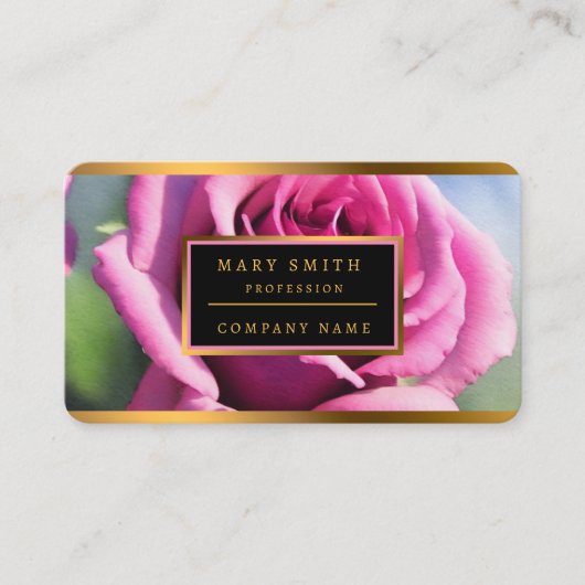 Prachtige Waterverf Roze Roze Modern Collectie Visitekaartje (Voorkant)