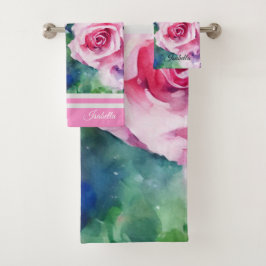Prachtige Waterverf Roze Roze Populair Collectie Bad Handdoek