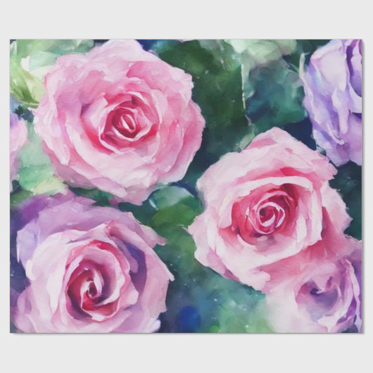 Prachtige Waterverf Roze Roze Populair Collectie Cadeaupapier (Vlak)