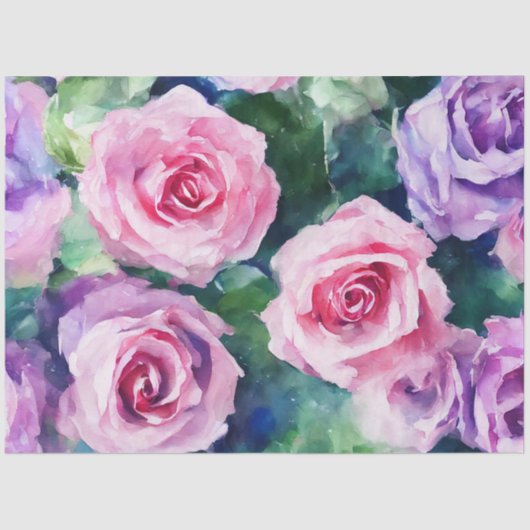 Prachtige Waterverf Roze Roze Populair Collectie Tissuepapier (Voorkant)