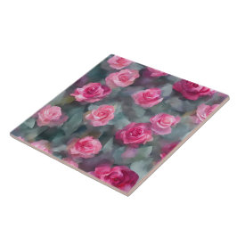 Prachtige Waterverf Rozen Collectie Tegeltje