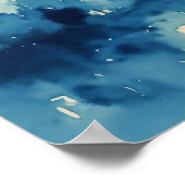 Prachtige waterverf stijl blauw, vogelvliegen acro poster (Hoek)