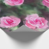 Prachtige Waterverf Trendy Pink Roses Collectie Cadeaupapier (Hoek)