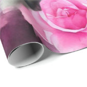 Prachtige Waterverf Trendy Pink Roses Collectie Cadeaupapier (Rol Hoek)