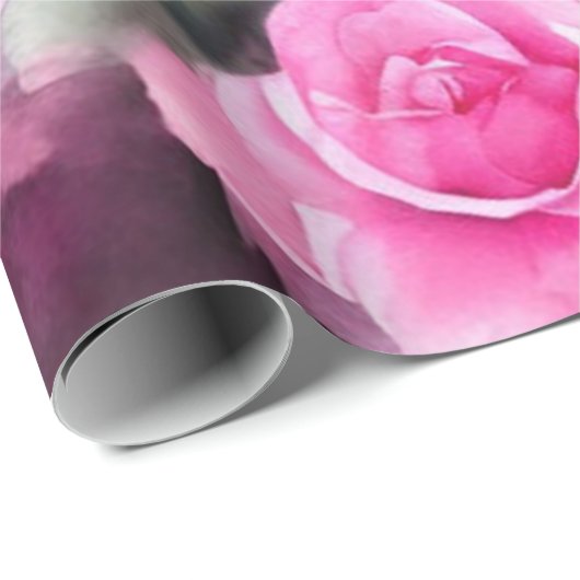 Prachtige Waterverf Trendy Pink Roses Collectie Cadeaupapier (Rol Hoek)