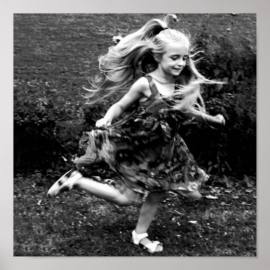Prachtige Waterverf Twirling Girl Poster (Voorkant)