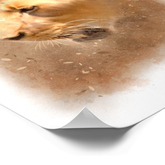 Prachtige Waterverf van Lioness Poster schilderen (Hoek)