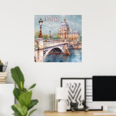 Prachtige Waterverf van Paris Travel Poster (Thuiskantoor)
