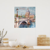 Prachtige Waterverf van Paris Travel Poster (Keuken)