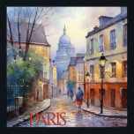 Prachtige Waterverf van Paris Travel Poster<br><div class="desc">Dit poster vertegenwoordigt echt een van de vele magische visies die we op Parijs hebben — Montmartre en de charme van Parijs. Geniet van het heerlijke poster voor jezelf of als cadeau. Als u vragen heeft, stuur dan een chat of een e-mail naar charmdesignstudio@rcn.com en we helpen u graag verder....</div>