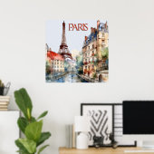 Prachtige Waterverf van Paris Travel Poster (Thuiskantoor)