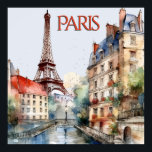 Prachtige Waterverf van Paris Travel Poster<br><div class="desc">Dit poster vertegenwoordigt echt een van de vele magische visies die we op Parijs hebben — de Eiffeltoren en de geschiedenis van Parijs. Geniet van het heerlijke poster voor jezelf of als cadeau. Als u vragen heeft, stuur dan een chat of een e-mail naar charmdesignstudio@rcn.com en we helpen u graag...</div>