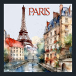 Prachtige Waterverf van Paris Travel Poster<br><div class="desc">Dit poster vertegenwoordigt echt een van de vele magische visies die we op Parijs hebben — de Eiffeltoren en de geschiedenis van Parijs. Geniet van het heerlijke poster voor jezelf of als cadeau. Als u vragen heeft, stuur dan een chat of een e-mail naar charmdesignstudio@rcn.com en we helpen u graag...</div>