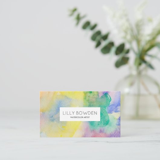 Prachtige Waterverf Visitekaartje (Staand voorkant)