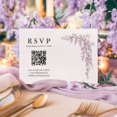 Prachtige Waterverf Wisteria QR Code Wedding RSVP