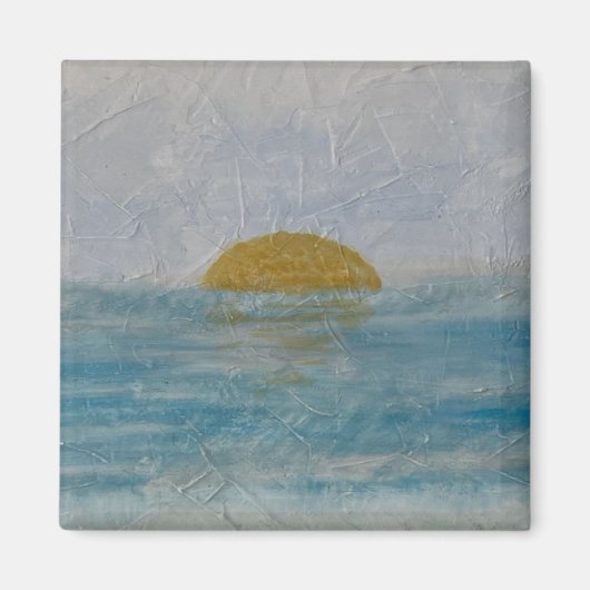 Prachtige Waterverf zon en watervierkante magneet (Voorkant)