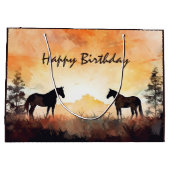 Prachtige Waterverven bij Sunset Birthday Groot Cadeauzakje (Achterkant)