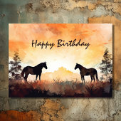 Prachtige Waterverven bij Sunset Birthday Kaart