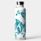 Prachtige weergave van blauw omlijnde vlinders waterfles (Rechts)