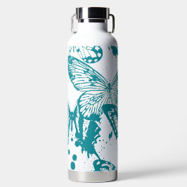 Prachtige weergave van blauw omlijnde vlinders waterfles