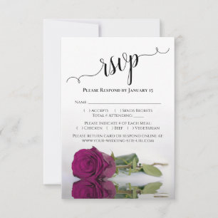 Prachtige weergave van magenta Roos Elegant Weddin RSVP Kaartje