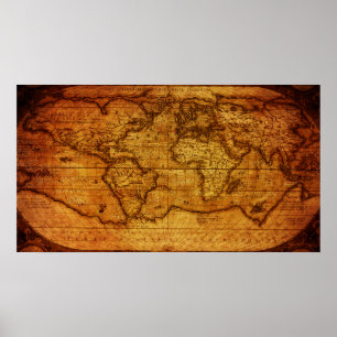 Prachtige Wereldkaart Poster