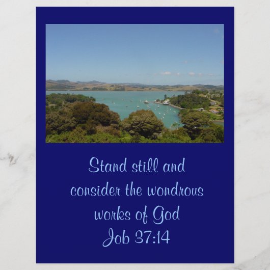 Prachtige werken [van God] - Job 37:14 Flyer (Voorkant)