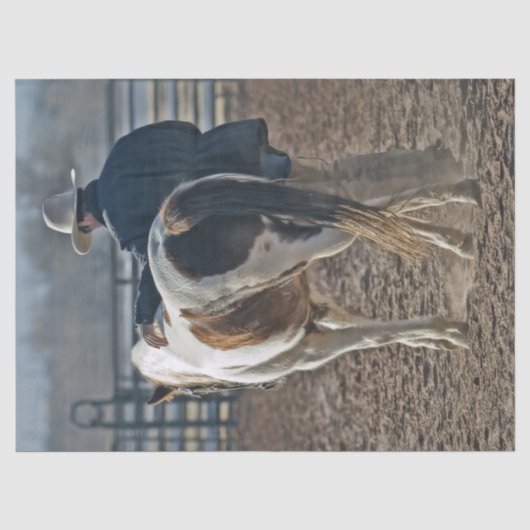 Prachtige Westerne Horse Cowboy Bond Tissuepapier (Voorkant)