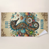 PRACHTIGE WHIMSICAL STEAMPUNK ZEEPAARDJE PERSONALI STRANDLAKEN (Voorkant)