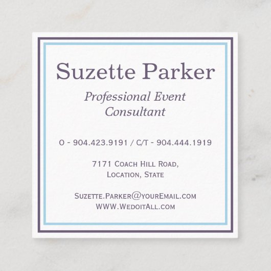 Prachtige White Calla Lilies Event Planner Vierkante Visitekaartje (Achterkant)