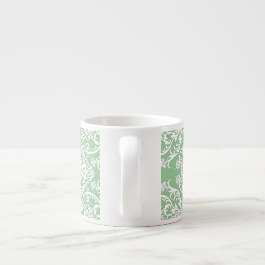 Prachtige White Damask Pattern Espresso Kop (Achterkant)