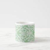 Prachtige White Damask Pattern Espresso Kop (Voorkant)