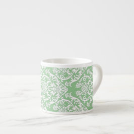 Prachtige White Damask Pattern Espresso Kop