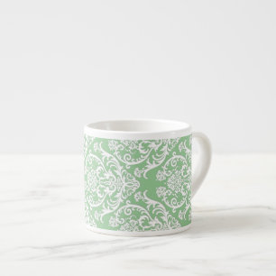 Prachtige White Damask Pattern Espresso Kop
