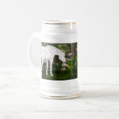 Prachtige White Horse Fantasy Scene Bierpul (Voorkant links)