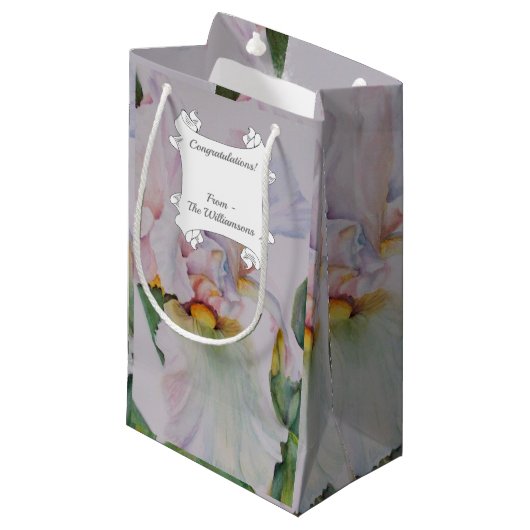Prachtige White Iris Klein Cadeauzakje (Voorkant Gekanteld)