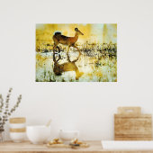 Prachtige whitetail Deer Doe Waterverf schilderen Poster (Keuken)