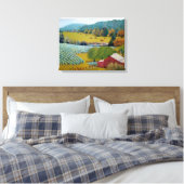 Prachtige wijngaard met kleurrijke Red Blues Yello Canvas Afdruk (Insitu (Slaapkamer))